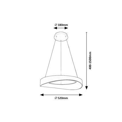 Rabalux - LED Żyrandol na lince LED/56W/230V 3000K srebrny