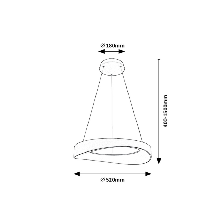 Rabalux - LED Żyrandol na lince LED/56W/230V 3000K srebrny