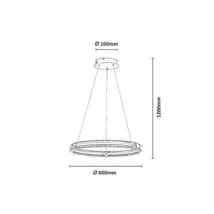 Rabalux - LED Ściemnialna lampa wisząca na lince LED/60W/230V 3000-6500K szary + zdalne sterowanie