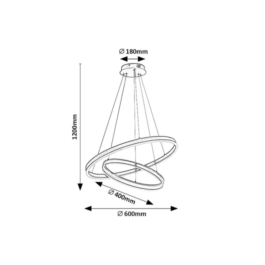 Rabalux - ściemnialny żyrandol LED na lince LED/80W/230V 3000-6500K + pilot zdalnego sterowania