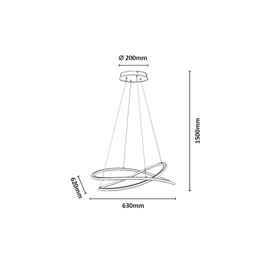 Rabalux - LED Ściemnialna lampa wisząca na lince LED/75W/230V 3000-6500K + zdalne sterowanie