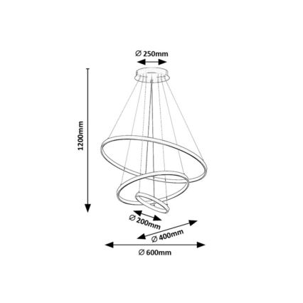 Rabalux - Ściemnialny żyrandol LED na przewodzie LED/90W/230V 3000-6500K + pilot zdalnego sterowania