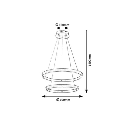 Rabalux - ściemnialny żyrandol LED na linkach LED/45W/230V 3000-6500K + zdalne sterowanie