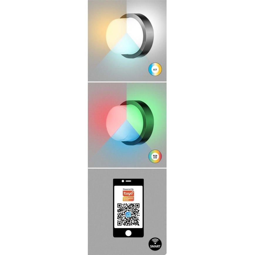 Rabalux - LED RGBW Kinkiet zewnętrzny LED/10W/230V IP54 Wi-Fi Tuya