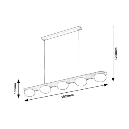 Rabalux - Lampa wisząca na lince 5xG9/25W/230V