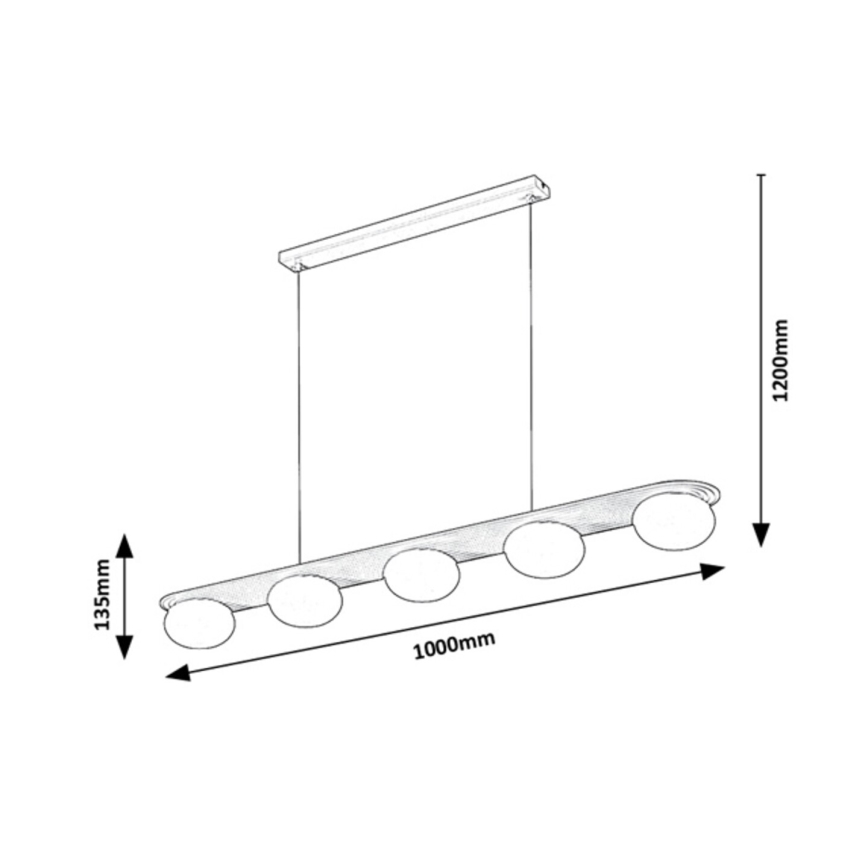 Rabalux - Lampa wisząca na lince 5xG9/25W/230V