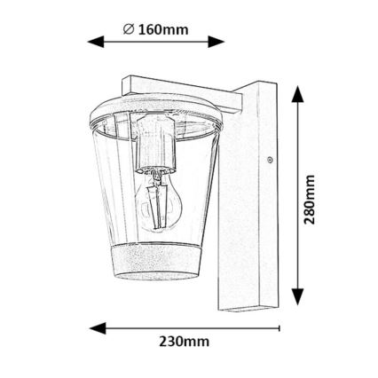 Rabalux - Lampa ścienna zewnętrzna 1xE27/40W/230V IP44