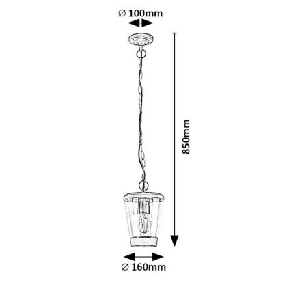 Rabalux  - Lampa wisząca zewnętrzna na łańcuchu 1xE27/40W/230V IP44