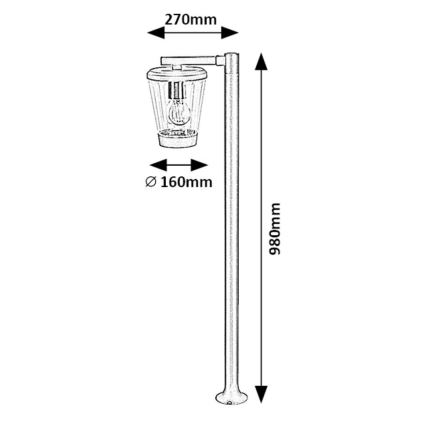 Rabalux - Lampa zewnętrzna 1xE27/40W/230V IP44