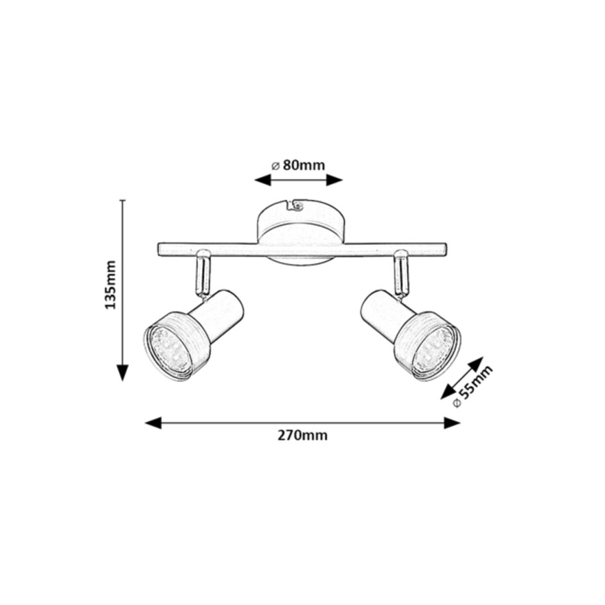 Rabalux - Lampa sufitowa punktowa 2xGU10/50W/230V