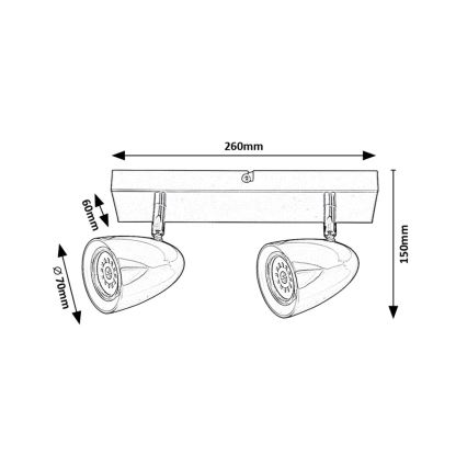 Rabalux - Oświetlenie punktowe 2xGU10/5W/230V biały