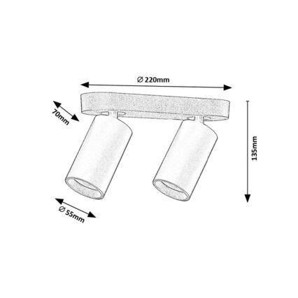 Rabalux - Oprawa punktowa 2xGU10/7W/230V czarna