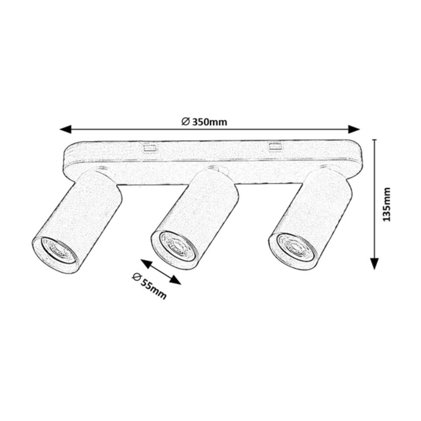 Rabalux - Oprawa punktowa 3xGU10/7W/230V biała