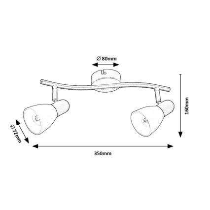 Rabalux - Oprawa punktowa 2xE14/40W/230V