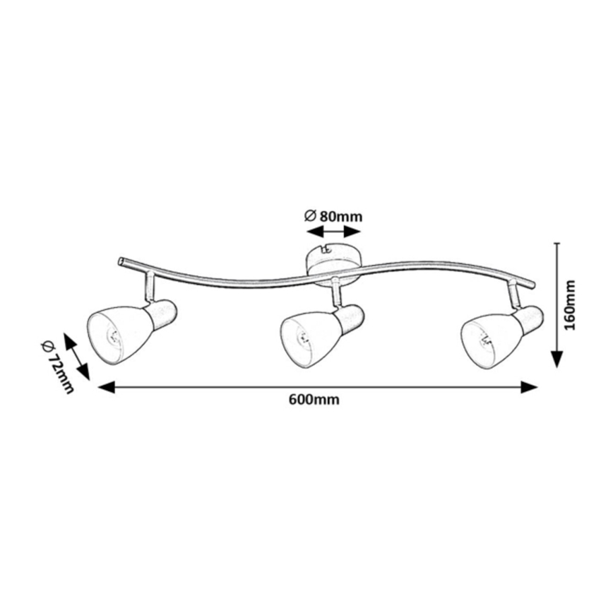 Rabalux - Oprawa punktowa 3xE14/40W/230V