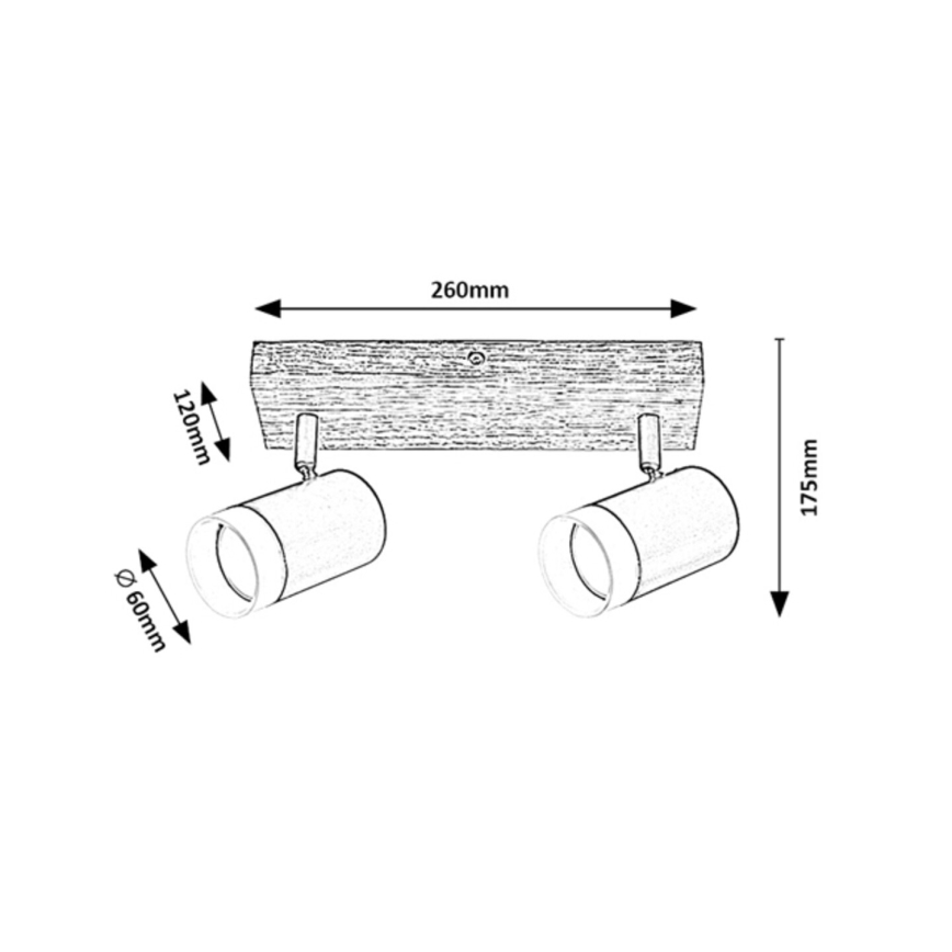 Rabalux - Lampa sufitowa punktowa 2xGU10/5W/230V dąb