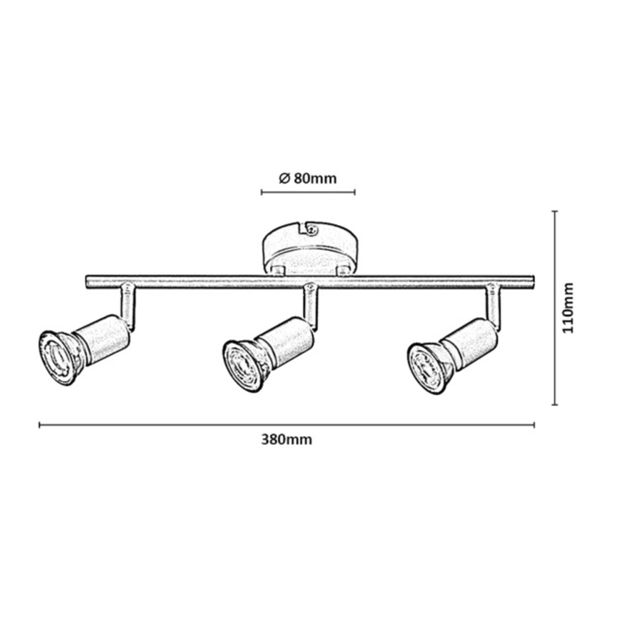 Rabalux - Lampa punktowa 3xGU10/25W/230V czarna