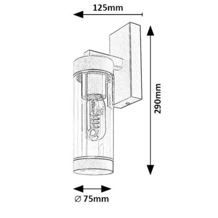 Rabalux - Lampa ścienna zewnętrzna 1xE27/12W/230V IP44