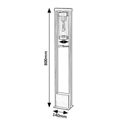 Rabalux - Lampa zewnętrzna 1xE27/12W/230V IP44