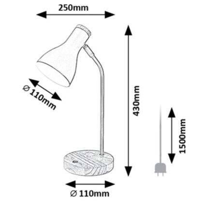 Rabalux - Lampa stołowa 1xE14/25W/230V kauczukowiec