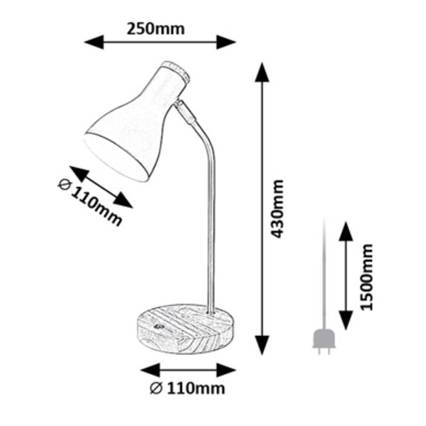 Rabalux - Lampa stołowa 1xE14/25W/230V kauczukowiec