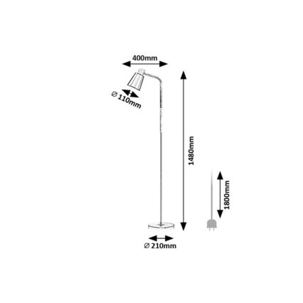 Rabalux - Lampa podłogowa 1xE27/40W/230V