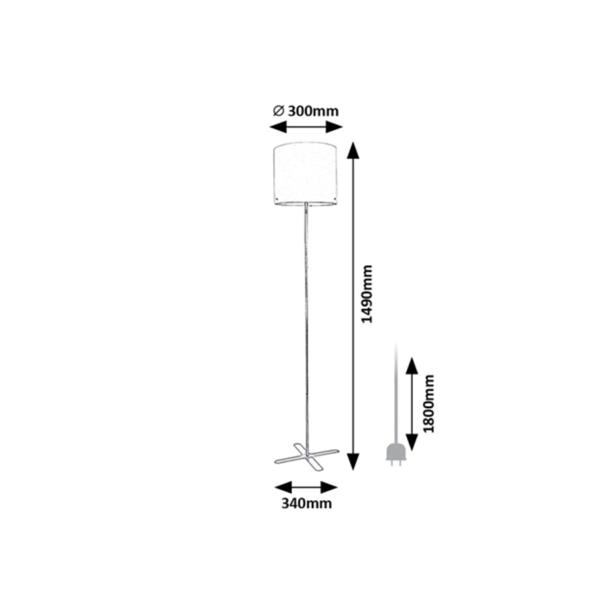 Rabalux - Lampa podłogowa 1xE27/40W/230V białe/srebrne