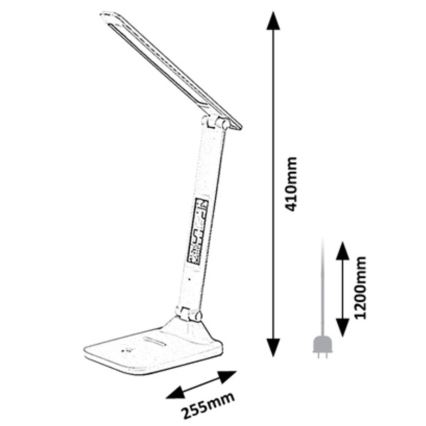 Rabalux - LED Lampa stołowa ściemnialna z wyświetlaczem LED/5W/5V 3000-6000K