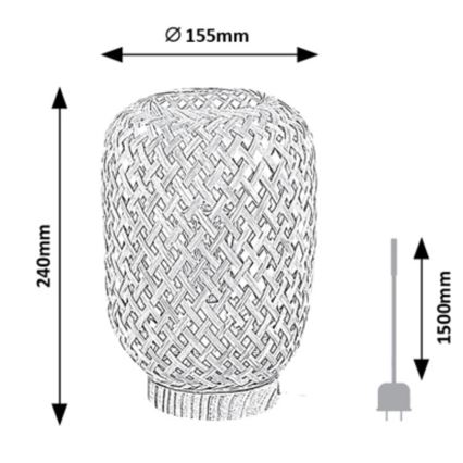 Rabalux - Lampa stołowa 1xE14/25W/230V rattan