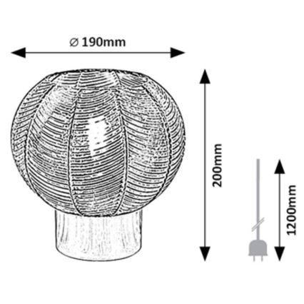 Rabalux - Lampa stołowa 1xE27/40W/230V