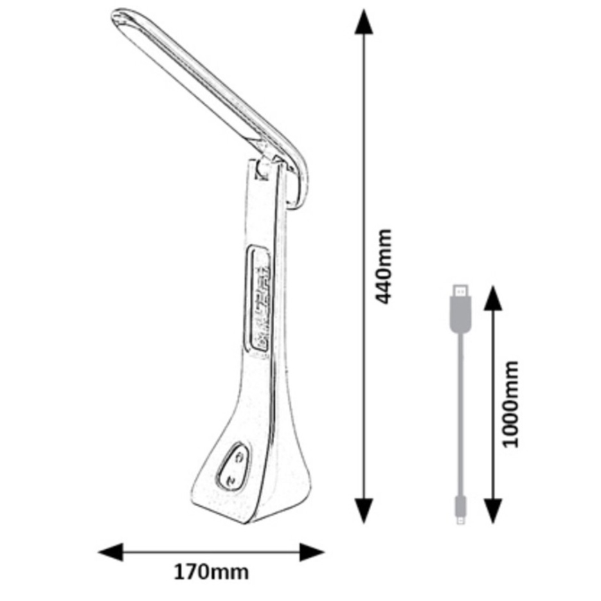 Rabalux - LED Lampa stołowa ściemnialna z wyświetlaczem LED/7W/5V 4000K czarna