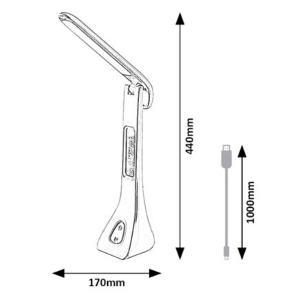Rabalux - LED Lampa stołowa ściemnialna z wyświetlaczem LED/7W/5V 4000K biała