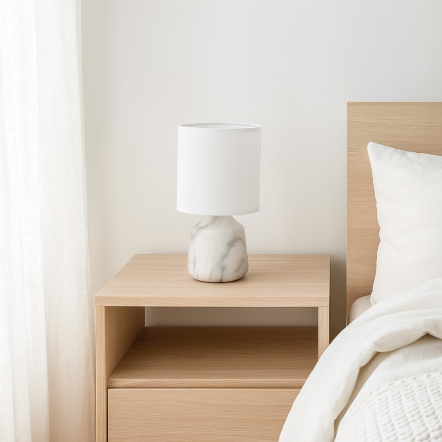 Rabalux - Lampka stołowa 1xE14/40W/230V biała/dekor marmurowy