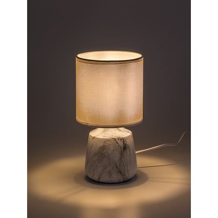 Rabalux - Lampka stołowa 1xE14/40W/230V biała/dekor marmurowy