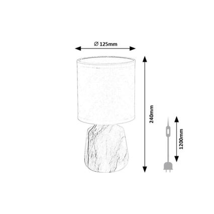 Rabalux - Lampka stołowa 1xE14/40W/230V biała/dekor marmurowy