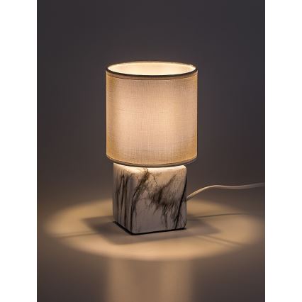 Rabalux - Lampa stołowa 1xE14/40W/230V, biała z dekorem marmuru