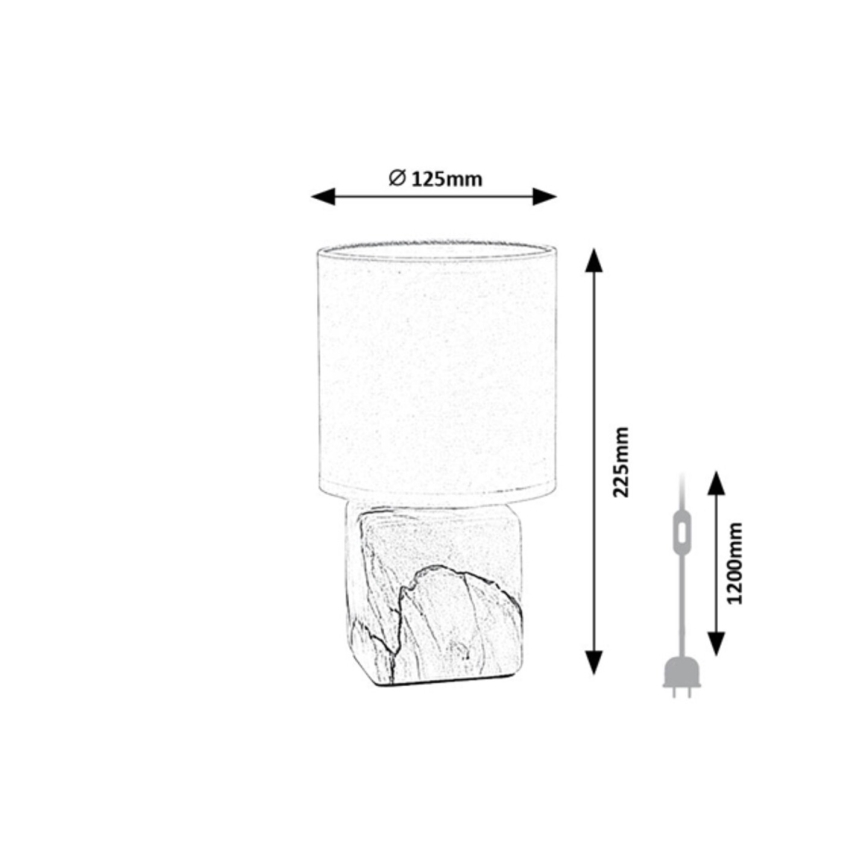 Rabalux - Lampa stołowa 1xE14/40W/230V, biała z dekorem marmuru