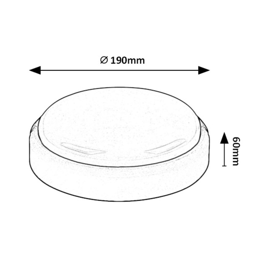 Rabalux - LED zewnętrzny plafon LED/15W/230V IP54 czarny