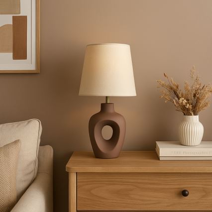 Rabalux - Lampa stołowa 1xE14/25W/230V brązowa/kremowa