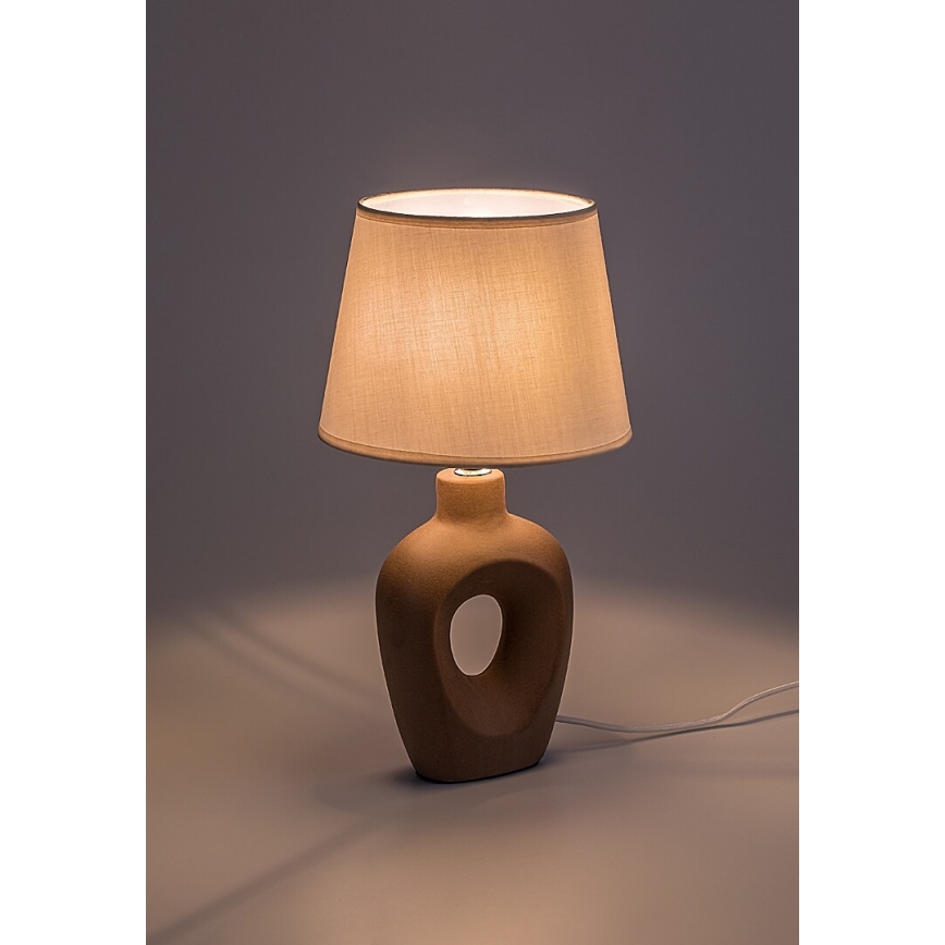 Rabalux - Lampa stołowa 1xE14/25W/230V brązowa/kremowa