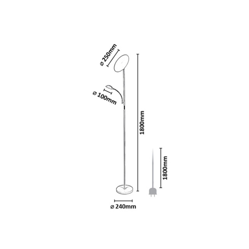 Rabalux - LED ściemniana lampa stojąca LED/23W/230V 3000/4200/6500 czarna