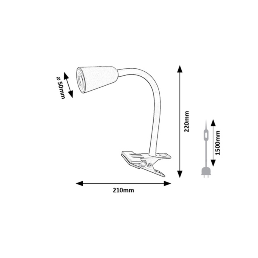 Rabalux - Lampka biurkowa z klipsem 1xGU10/7W/230V pomarańczowa