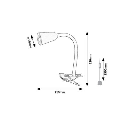Rabalux - Lampka biurkowa z klipsem 1xGU10/7W/230V kremowa