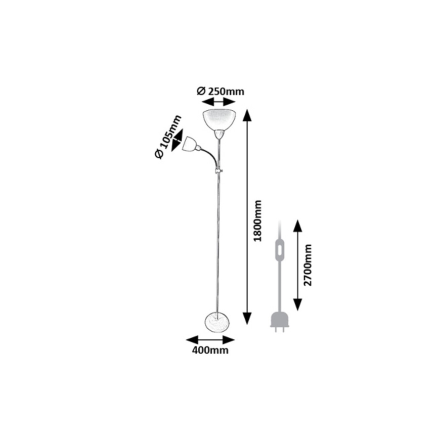 Rabalux - Lampa stojąca 1xE27/60W/230V + 1xE14/25W zielona