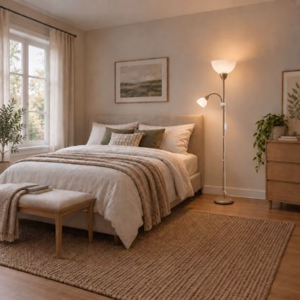 Rabalux - Lampa podłogowa 1xE27/60W/230V + 1xE14/25W beżowa