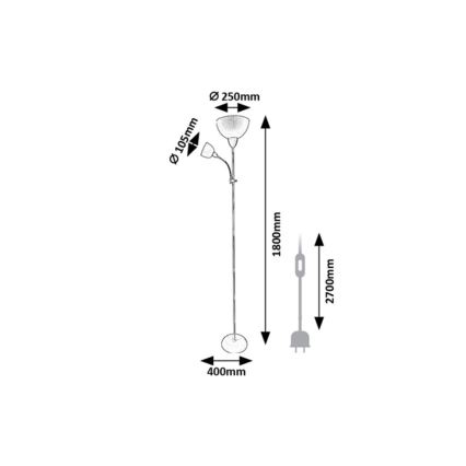Rabalux - Lampa podłogowa 1xE27/60W/230V + 1xE14/25W beżowa