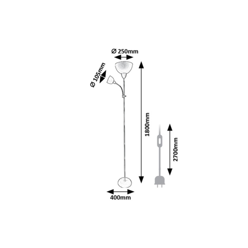 Rabalux - Lampa podłogowa 1xE27/60W/230V + 1xE14/25W beżowa