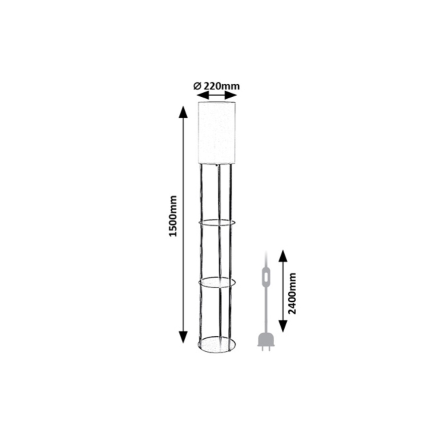Rabalux - Lampa stojąca z półkami 1xE27/40W/230V czarna