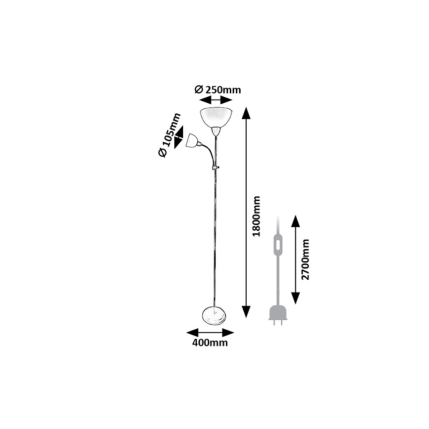 Rabalux - Lampa stojąca 1xE27/60W/230V + 1xE14/25W czarna