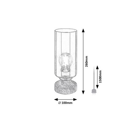 Rabalux - Lampa stołowa 1xE27/25W/230V dąb